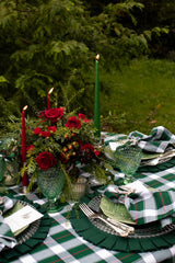 Green Plaid Cotton Tablecloth