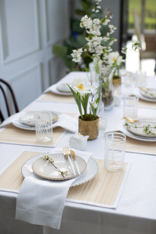 White Linen/Cotton Tablecloth