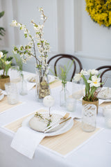 White Linen/Cotton Tablecloth