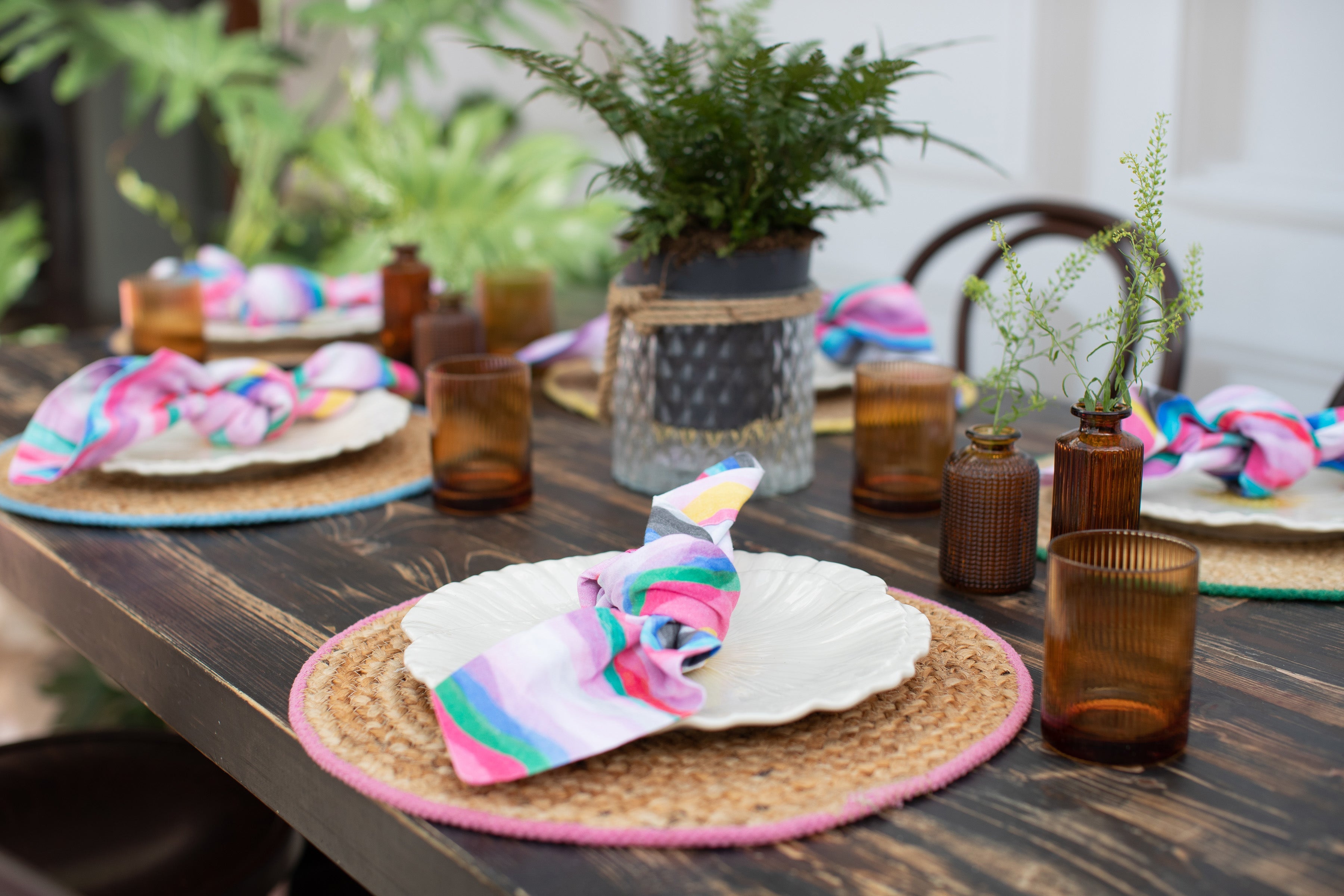 Jute Placemat with Pink Border Table Mats Ireland The Designed Table