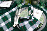 Green Plaid Cotton Tablecloth