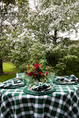 Green Plaid Cotton Tablecloth