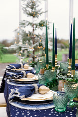 Navy Tablecloth with Silver Stars