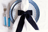 Navy Velvet Bow Napkin Ring (4)