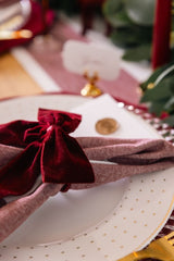 Burgundy Stripe Cotton Table Runner
