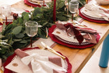 Burgundy Striped Cotton Napkin