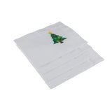 Festive White Linen Placemat with embroidered Christmas Tree