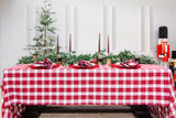 Red Plaid Cotton Tablecloth