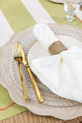 Moss Green Striped Table Runner