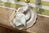 Moss Green Striped Table Runner