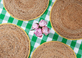 Jute Placemat with Yellow Border