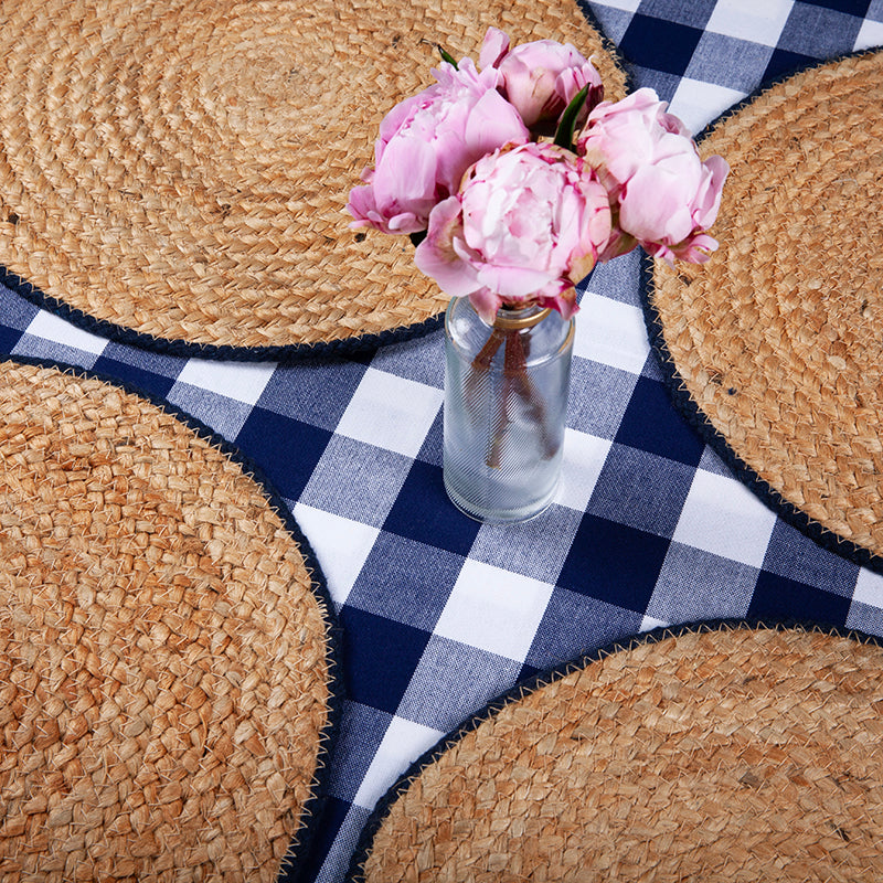 Jute Placemat with Navy Border Table Mats Ireland The Designed Table