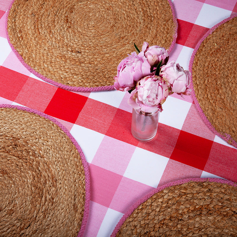 Jute Placemat with Pink Border Bundle Table Mats Ireland The