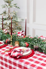 Red Plaid Cotton Tablecloth