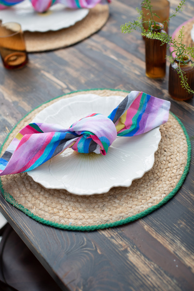 Jute Placemat with Green Border Bundle