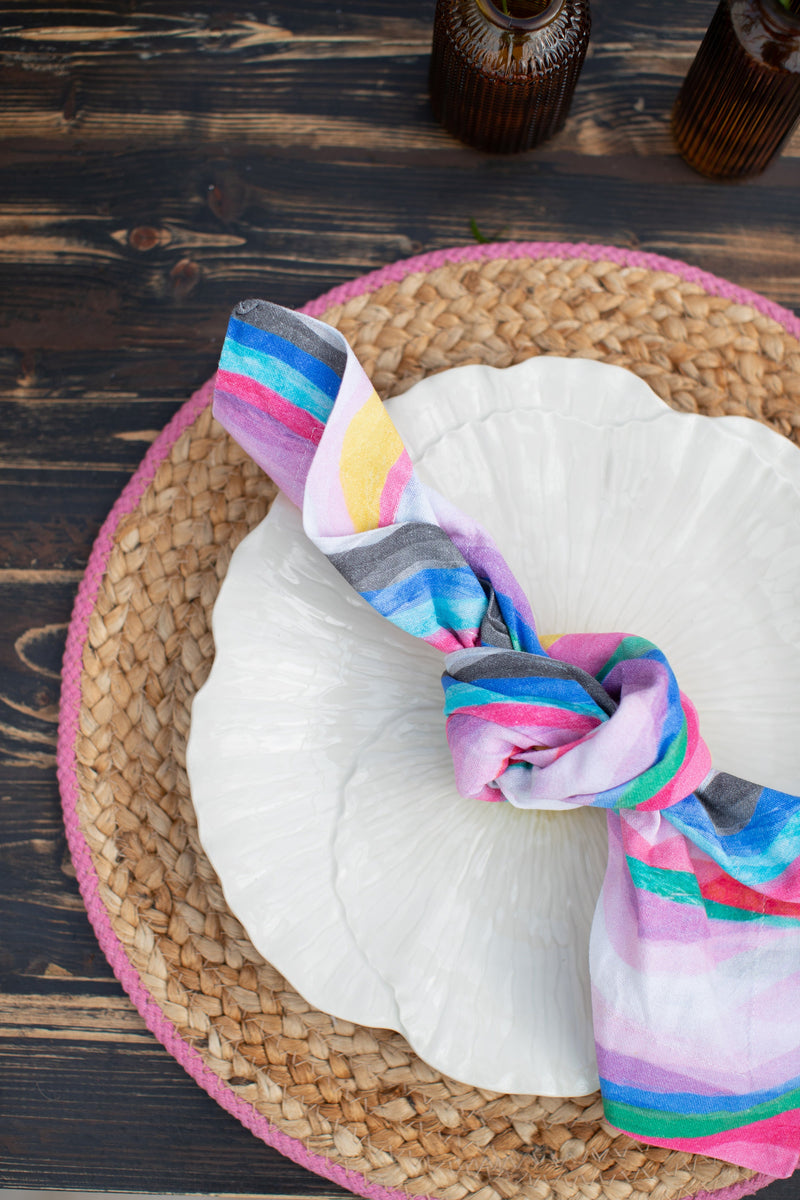 Jute Placemat with Pink Border Bundle