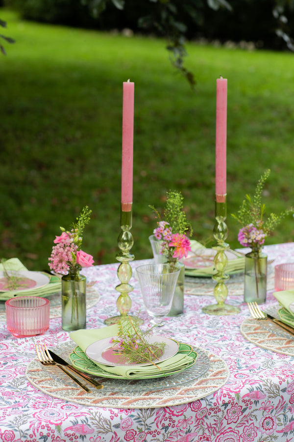 Tamarisk Tablecloth - Pink & Green