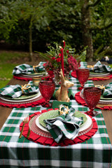 Green Plaid Cotton Table Runner