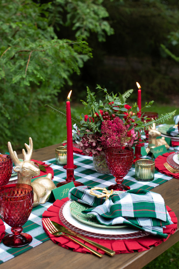 Green Plaid Tablescape in a Box - Table Runner