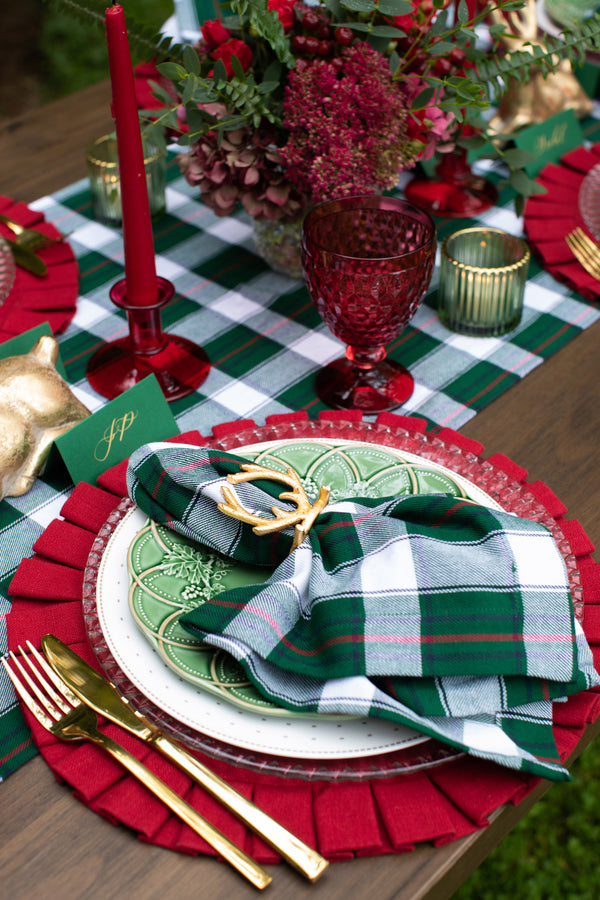 Green Plaid Tablescape in a Box - Table Runner