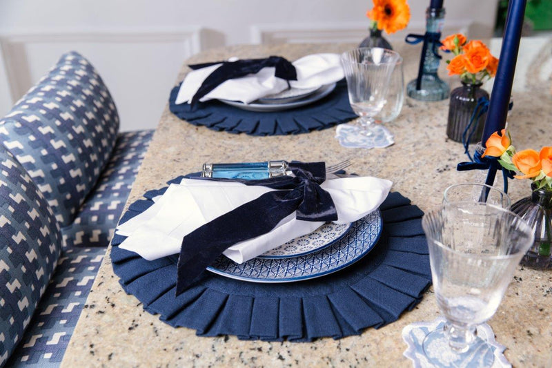 Navy Ruffled Placemat