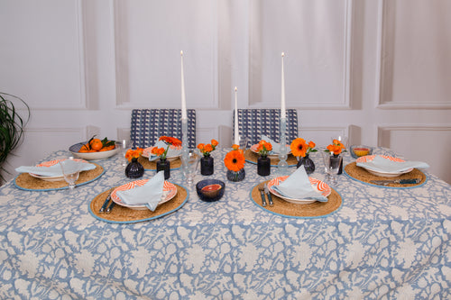Blue Floral Jaipur Tablecloth
