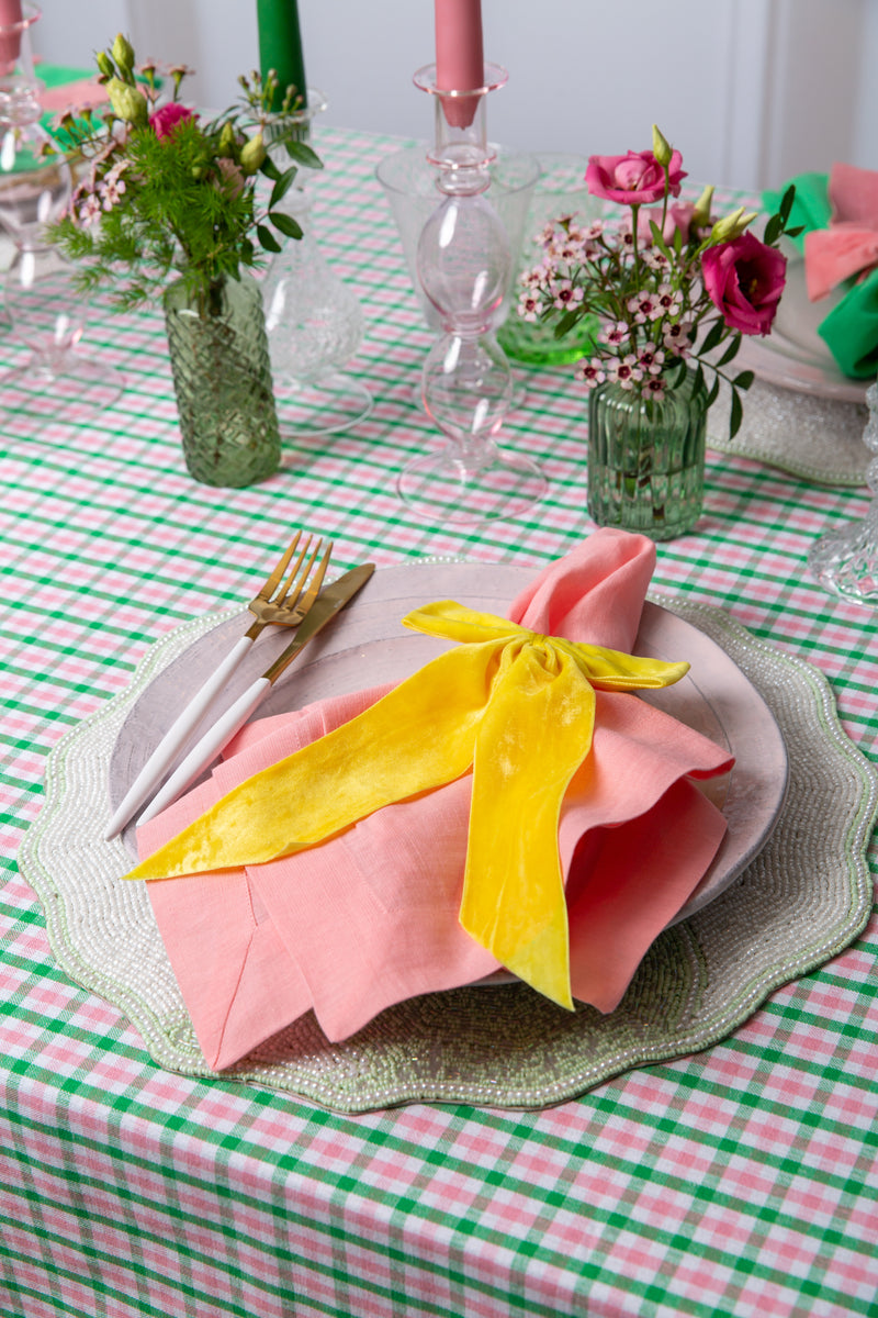 Maison Dînette Gauguin Pink Check Tablecloth