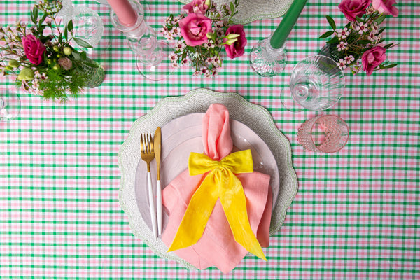 Maison Dînette Gauguin Pink Check Tablecloth