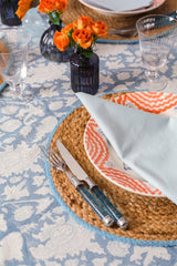 Jute Placemat with Light Blue Border