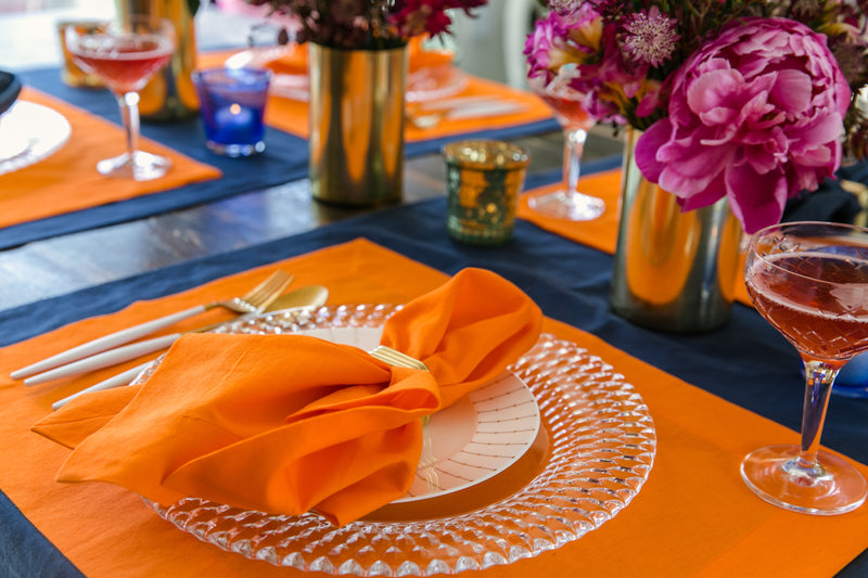 Orange Napkin & Placemat Tablescape