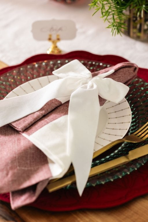 Burgundy Striped Cotton Napkin