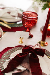 Burgundy Velvet Bow Napkin Ring (4)