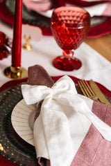 White Velvet Bow Napkin Ring (4)