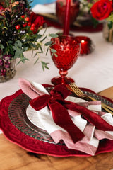 Burgundy Velvet Bow Napkin Ring (4)