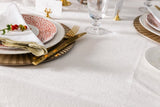 White Floral Jacquard Cotton Tablecloth