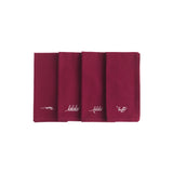 Embroidered Christmas Cotton Napkins - Set of Four