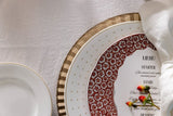 White Floral Jacquard Cotton Tablecloth