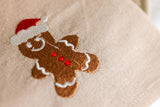 Embroidered Gingerbread Man Cotton Napkins - Set of Four