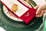 Embroidered Quilted Cotton Round Placemat (Forest Green)