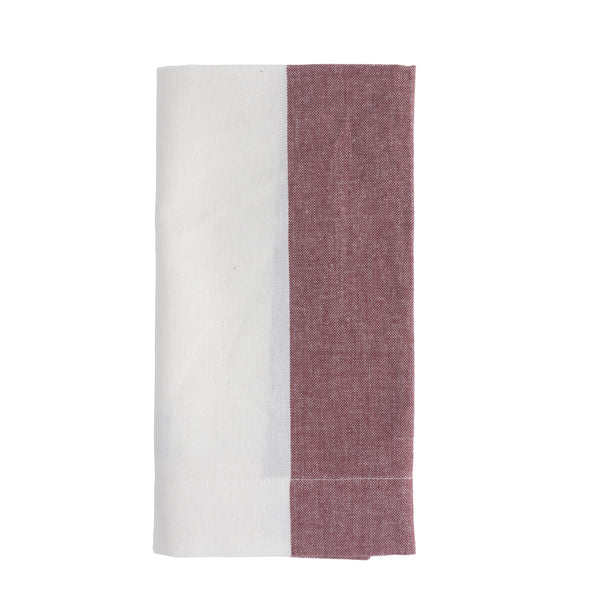Burgundy Striped Cotton Napkin