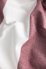 Burgundy Stripe Cotton Table Runner