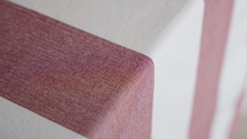 Burgundy Stripe Cotton Tablecloth