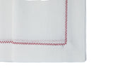 Festive White Linen Placemat with Red Bird Claw Design