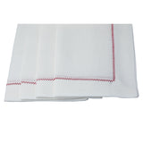 White Linen Placemat with Red Bird Claw Design