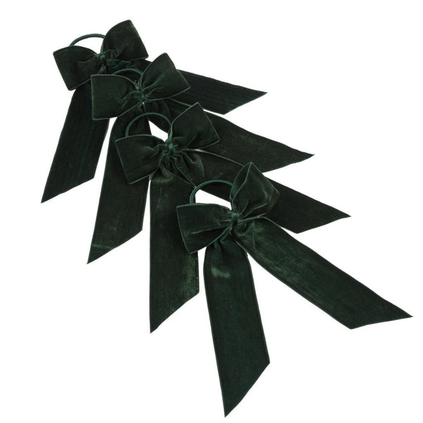 Green Velvet Bow Napkin Ring (4)