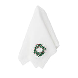 Holly Hand Embroidered Linen Napkin