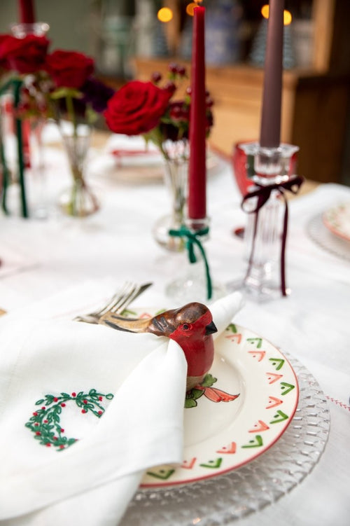 Handcarved Robin Napkin Ring set