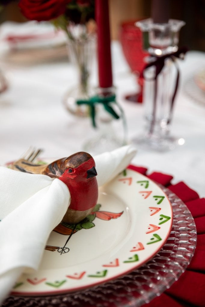 Handcarved Robin Napkin Ring set