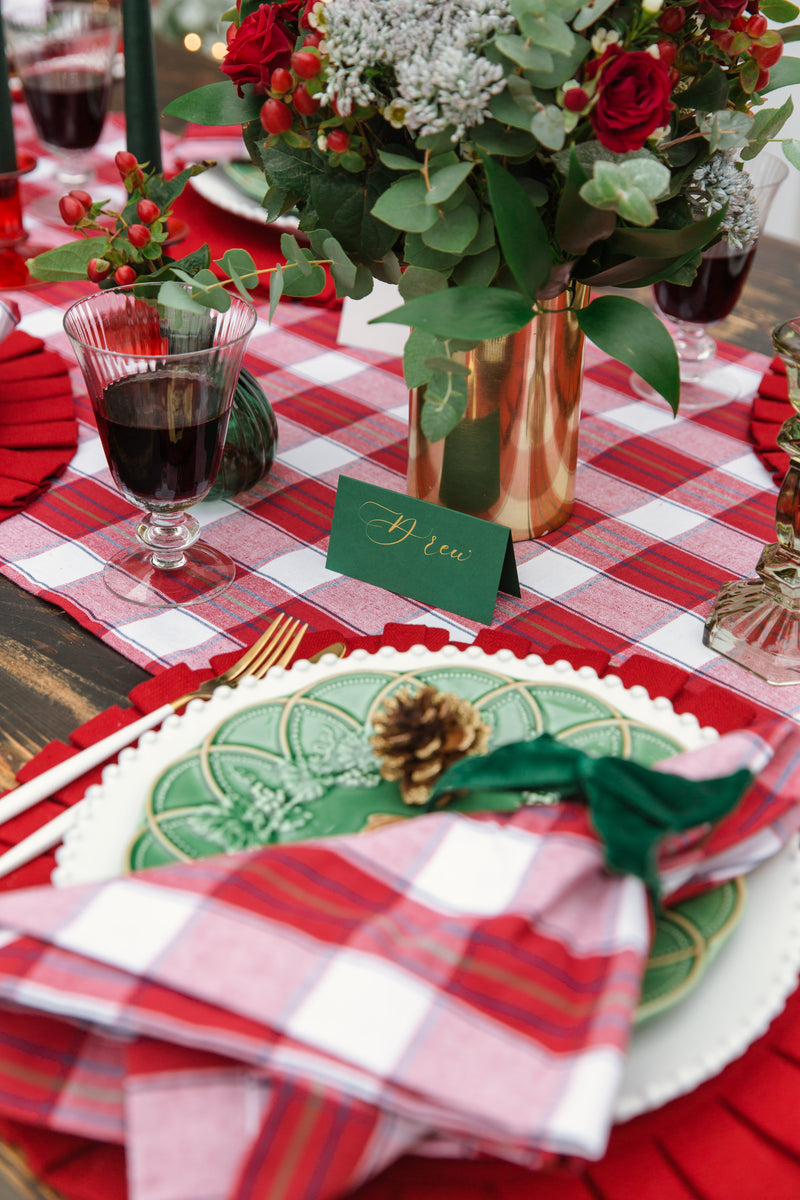 Red Plaid Tablescape in a Box - Table Runner