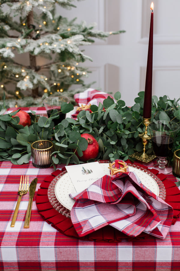 Red Plaid Tablescape in a Box - Table Runner